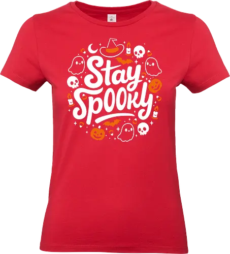 Stay Spooky - Cute Halloween - aesthetic, candy corn, creepy, cute, halloween tee, happy halloween, horror, illustration, magical, monster, pumpkin, scary, skull, spooky, stay spooky, summerween, trick or treat - Standard T-Shirt (Women)