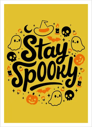 Stay Spooky - Cute Halloween Black