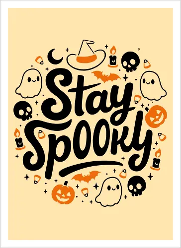 Stay Spooky - Cute Halloween Black