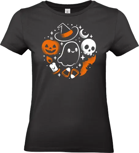 Spooky Cute Stuff - aesthetic, creepy, cute, geek, ghost, halloween, halloween tee, halloween vibes, happy halloween, horror, illustration, magical, monster, pumpkin, scary, spooky, spooky vibes, stay spooky, stuff, summerween, trick or treat - Standard T-Shirt (Women)