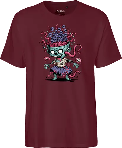 Creepy Zombie with Brain and Skulls Halloween Art