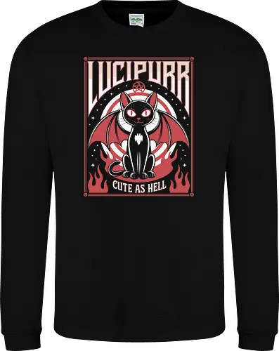 Lucipurr Cute as Hell" Funny Demon Cat Art Print