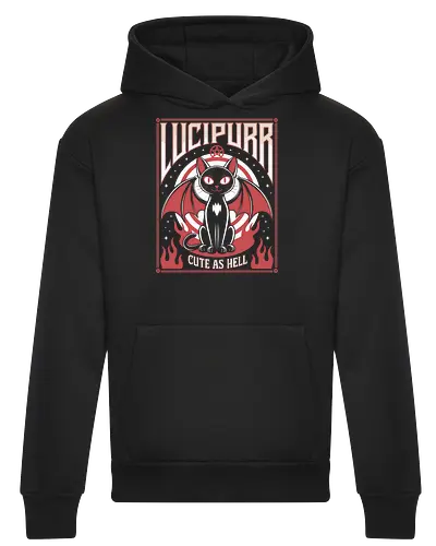 Lucipurr Cute as Hell" Funny Demon Cat Art Print