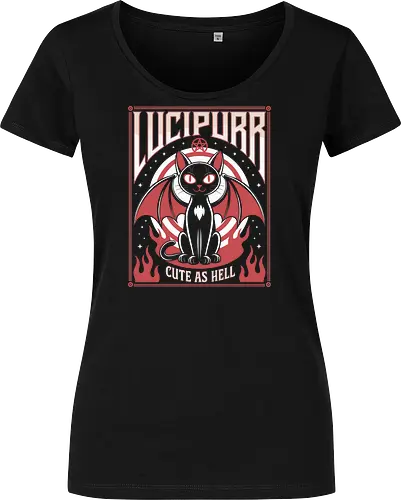 Lucipurr Cute as Hell" Funny Demon Cat Art Print