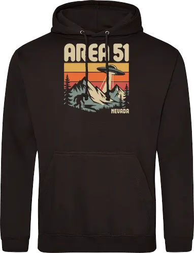 Area 51 Nevada Bigfoot and UFO Retro Art