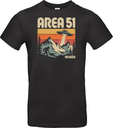 Area 51 Nevada Bigfoot and UFO Retro Art