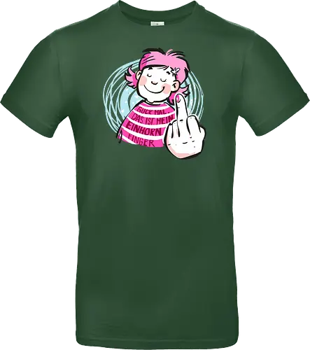Einhornfinger - Ringelpullisprüche, Ringeldinger, streifenweise, Spruch, Weisheit, Motivation, Ringelpulli, SprücheShirt, Cartoon Illustration, Statement, Einhorn, Mittelfinger, Handgezeichnet, Humor, Selbstironie, Streifenpulli, Spruchshirt, deutsch - Standard T-Shirt