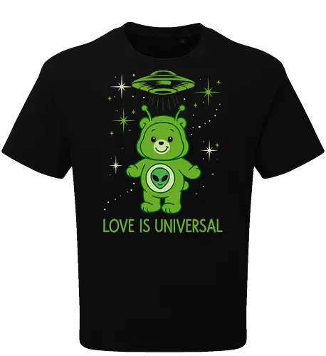 Love Is Universal" Alien Care Bear UFO Parody Art