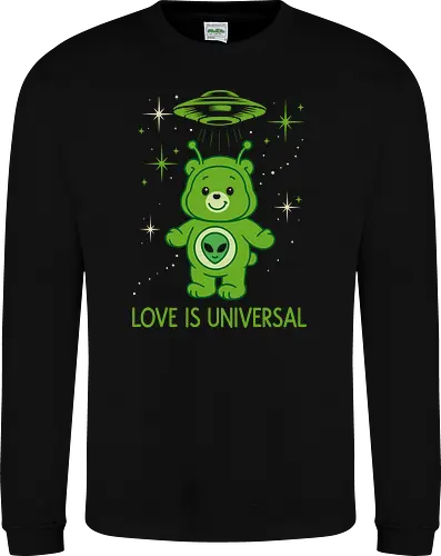Love Is Universal" Alien Care Bear UFO Parody Art