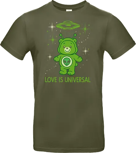 Love Is Universal" Alien Care Bear UFO Parody Art