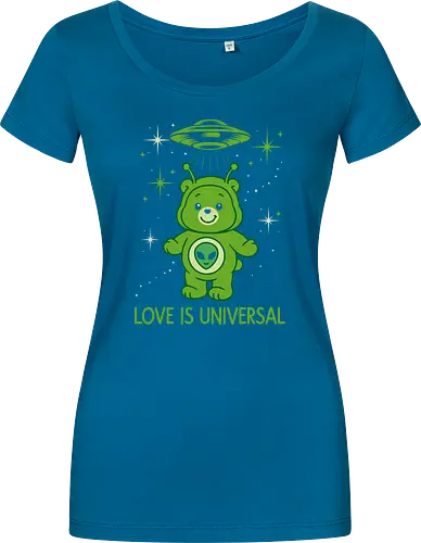 Love Is Universal" Alien Care Bear UFO Parody Art