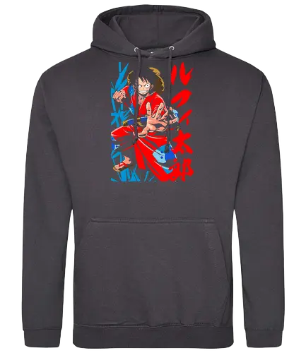 Monkey D. pirate Wano Arc Gear Fourth Pirate Art - Monkey D. Luffy, pirate, Pirate, Wano Arc, Gear Fourth, anime, manga, Straw Hat Pirates, Pirate King, anime art, fan merchandise, Wano Country, samurai, ninja, Japanese animation, shonen, Luffy art, anime print - Standard Hoodie