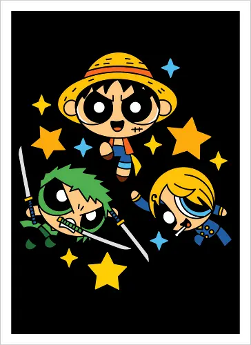 Cute Chibi Straw Hat Pirates Trio Pirate Art