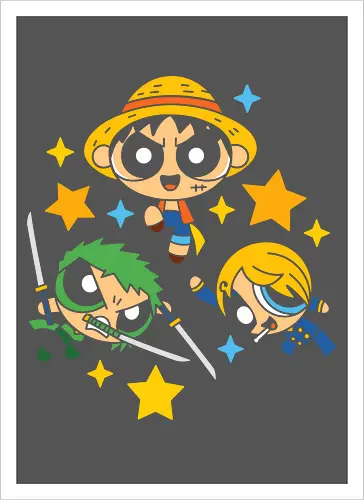 Cute Chibi Straw Hat Pirates Trio Pirate Art