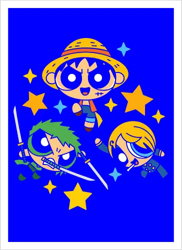 Cute Chibi Straw Hat Pirates Trio Pirate Art