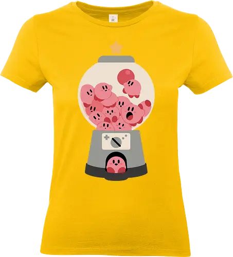 Gumball Machine - Pink, gumball machine, video game, cute, kawaii, retro gaming, video game art, fan merchandise, Kirby fan, game art, adorable, whimsical, pink puffball, console gaming, gamer gift - Standard T-Shirt (Women)