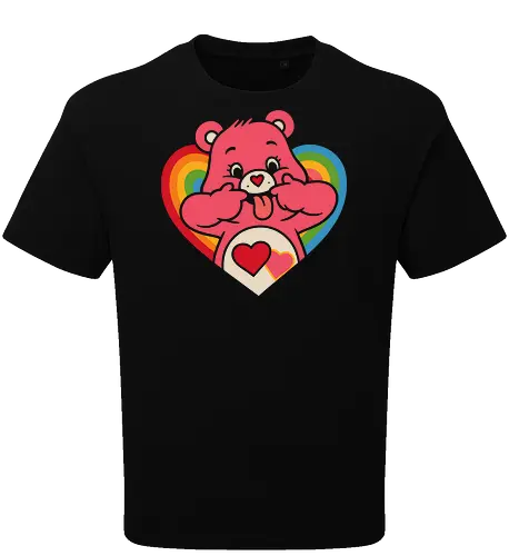 Cute Grumpy Heart  with Rainbow Heart Art Print