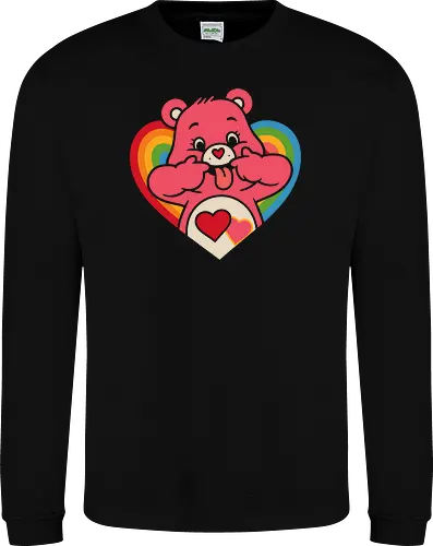 Cute Grumpy Heart  with Rainbow Heart Art Print