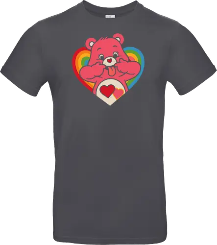 Cute Grumpy Heart  with Rainbow Heart Art Print