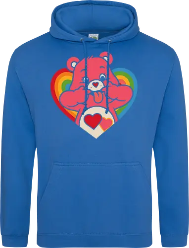 Cute Grumpy Heart  with Rainbow Heart Art Print
