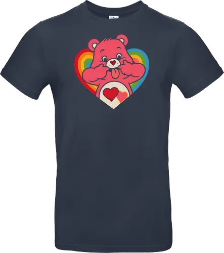 Cute Grumpy Heart  with Rainbow Heart Art Print