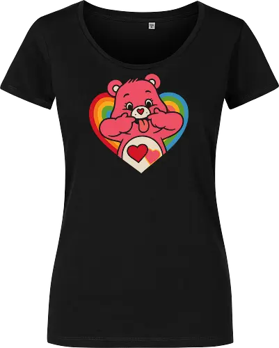 Cute Grumpy Heart  with Rainbow Heart Art Print