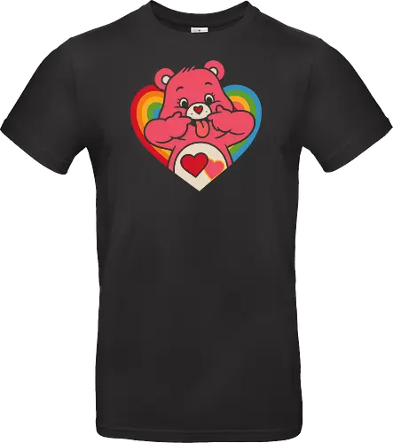 Cute Grumpy Heart  with Rainbow Heart Art Print