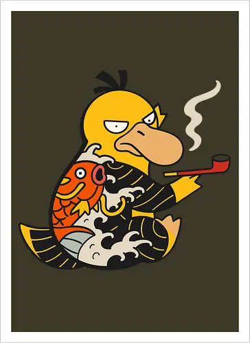 Psyduck Japanese Yakuza Tattoo Pop Culture Art