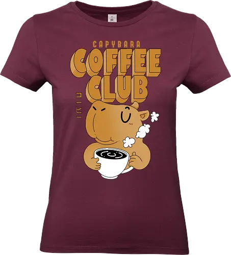 Cafebara Coffee Club - Capybara, Coffee, Cute, Funny, Animal, Club, Chill, Cozy, Minimalist - Standard T-Shirt (Women)