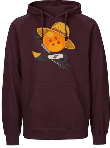 Anime Crossover Dragon Pirate Shinobi Mashup Art - Anime crossover, Dragon, Pirate, Shinobi, shonen, mashup, Dragon Ball Z, Straw Hat, ninja headband, anime art, fan merchandise, Goku, pirate, Naruto Uzumaki, anime fan, fandom, iconic symbols, manga, Japanese animation, epic - Fairtrade Hoodie