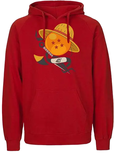 Anime Crossover Dragon Pirate Shinobi Mashup Art - Anime crossover, Dragon, Pirate, Shinobi, shonen, mashup, Dragon Ball Z, Straw Hat, ninja headband, anime art, fan merchandise, Goku, pirate, Naruto Uzumaki, anime fan, fandom, iconic symbols, manga, Japanese animation, epic - Fairtrade Hoodie