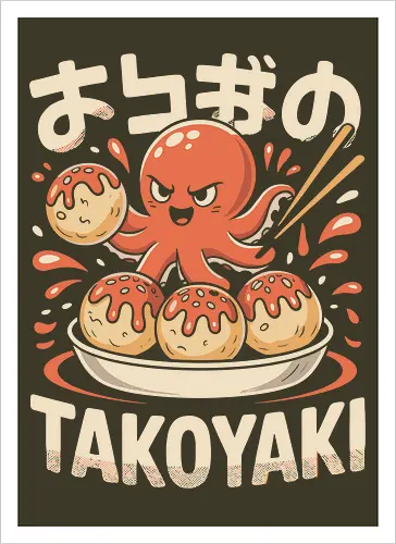Cute Octopus Takoyaki Japanese Food Art