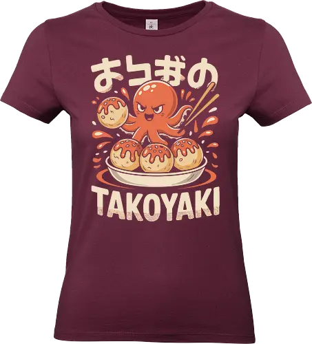 Cute Octopus Takoyaki Japanese Food Art - Takoyaki, octopus, Japanese food, street food, kawaii, cute octopus, food art, Japanese cuisine, food lover, foodie, anime, manga, fun art, unique gift, seafood, Japan, kitchen decor, funny food, Takoyaki art, anime food - Standard T-Shirt (Women)