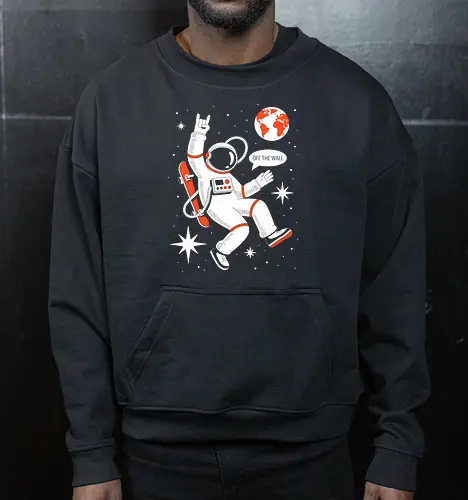 Skateboard Astronaut Space Humor Art