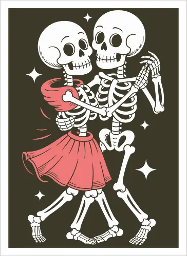Dancing Skeletons Retro Gothic Romance