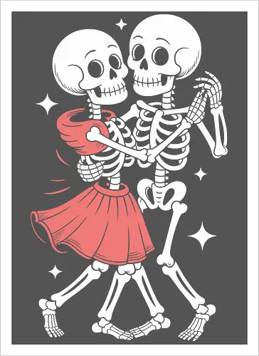 Dancing Skeletons Retro Gothic Romance