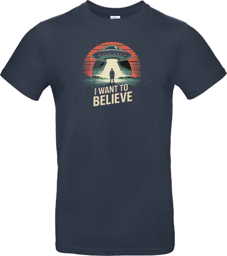 I Want To Believe" UFO Alien Abduction Retro Art