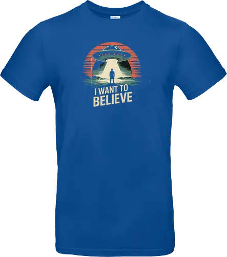 I Want To Believe" UFO Alien Abduction Retro Art