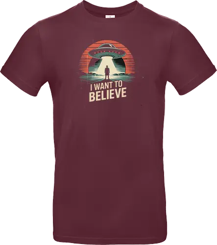 I Want To Believe" UFO Alien Abduction Retro Art