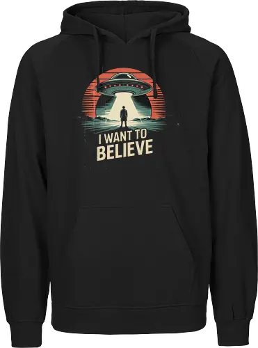 I Want To Believe" UFO Alien Abduction Retro Art