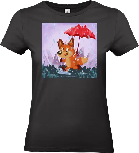 Pfützenfuchs - Comic, Regen, Herbst, Fuchs, Fox, Cute - Standard T-Shirt (Women)