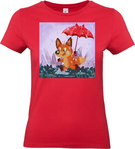 Pfützenfuchs - Comic, Regen, Herbst, Fuchs, Fox, Cute - Standard T-Shirt (Women)