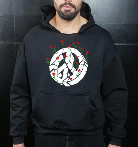 Peace Through Flowers Broken Peace Sign Art