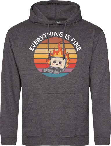 Everything Is Fine" Laptop on Fire Funny Tech Art
