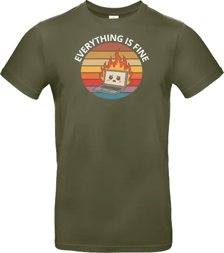Everything Is Fine" Laptop on Fire Funny Tech Art