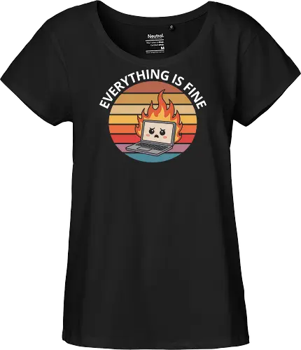 Everything Is Fine" Laptop on Fire Funny Tech Art