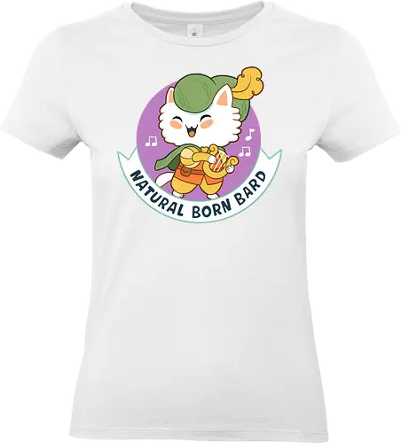 RPG Cats - Natural Born Bard - RPGArt, FantasyIllustration, DungeonCrawl, CuteFantasy, rpg, Pen and Paper, Katzen, fantasy katzen, Pen and paper, RPG, gaming, fantasy, D20, 20 sided dice, character classes, rollenspiel, rpg, rpg katzen - Standard T-Shirt (Women)