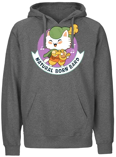 RPG Cats - Natural Born Bard - RPGArt, FantasyIllustration, DungeonCrawl, CuteFantasy, rpg, Pen and Paper, Katzen, fantasy katzen, Pen and paper, RPG, gaming, fantasy, D20, 20 sided dice, character classes, rollenspiel, rpg, rpg katzen - Fairtrade Hoodie