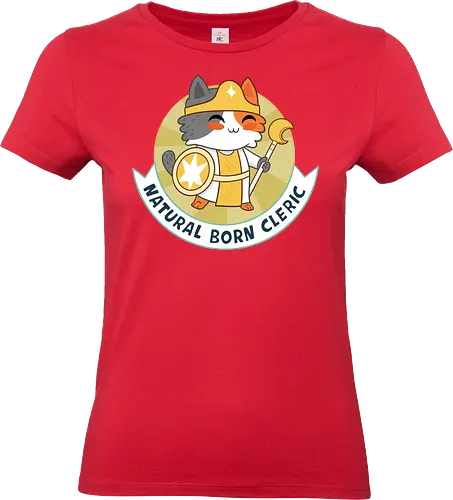 RPG Cats - Natural Born Cleric - RPGArt, FantasyIllustration, DungeonCrawl, CuteFantasy, rpg, Pen and Paper, Katzen, fantasy katzen, Pen and paper, RPG, gaming, fantasy, D20, 20 sided dice, character classes, rollenspiel, rpg, rpg katzen - Standard T-Shirt (Women)