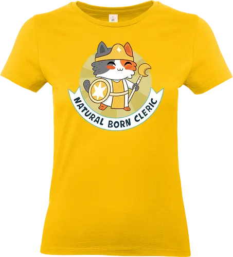 RPG Cats - Natural Born Cleric - RPGArt, FantasyIllustration, DungeonCrawl, CuteFantasy, rpg, Pen and Paper, Katzen, fantasy katzen, Pen and paper, RPG, gaming, fantasy, D20, 20 sided dice, character classes, rollenspiel, rpg, rpg katzen - Standard T-Shirt (Women)